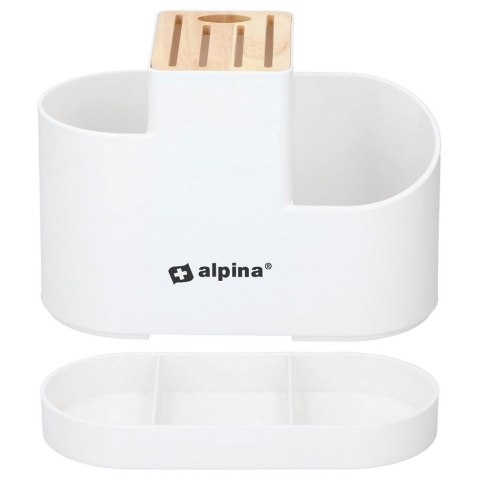 Stojak na noże kuchenne przybory organizer pojemnik biały 25x19.5x12cm ALPINA 229083