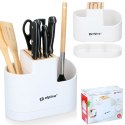 Stojak na noże kuchenne przybory organizer pojemnik biały 25x19.5x12cm ALPINA 229083