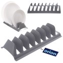 Stojak na pokrywki i talerze szary z tworzywa 29.5x13.5x6cm ORION 155214