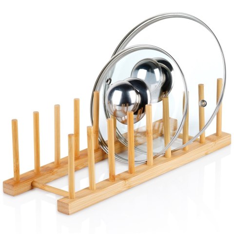 Stojak na pokrywki talerze uniwersalny bambusowy 34.5x12x12cm VILDE 229114