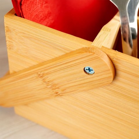 Stojak na sztućce sosy przyprawy organizer bambusowy grillowy VILDE 229068