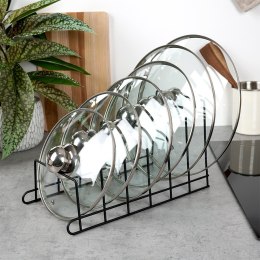 Stojak organizer na pokrywki i talerze do szafki na blat metal czarny VILDE 229062
