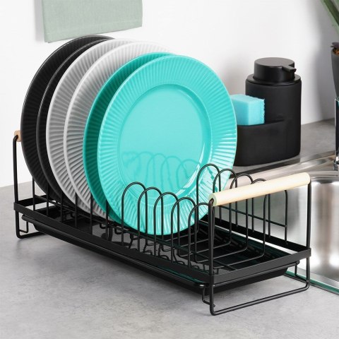 Suszarka do naczyń na naczynia metalowa stojąca czarna 39x16x14.5cm VILDE 229154
