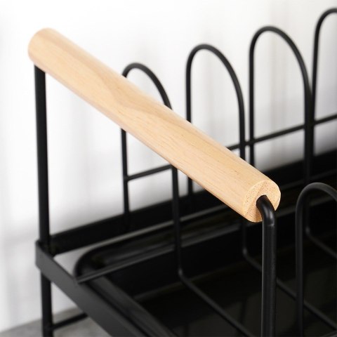Suszarka do naczyń na naczynia metalowa stojąca czarna 39x16x14.5cm VILDE 229154