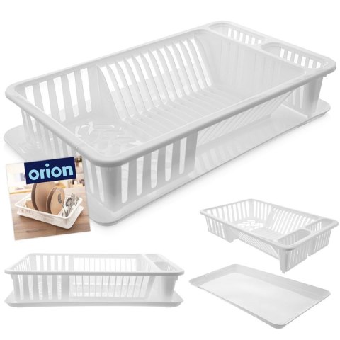 Suszarka do naczyń na naczynia plastikowa stojąca biała 45.5x28x10cm ORION 155206