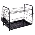Suszarka do naczyń na naczynia stojąca czarna 2-poziomy 51.5x24.5x33cm VILDE 229098