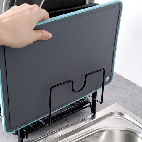 Suszarka do naczyń na naczynia stojąca czarna 2-poziomy 51.5x24.5x33cm VILDE 229098