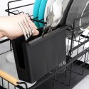 Suszarka do naczyń na naczynia stojąca czarna dwupoziomowa 48x29x28.5cm VILDE 229094