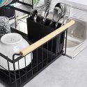 Suszarka do naczyń na naczynia stojąca czarna dwupoziomowa 48x29x28.5cm VILDE 229094