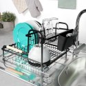 Suszarka do naczyń na naczynia stojąca czarna dwupoziomowa 48.5x32x23.5cm VILDE 229157