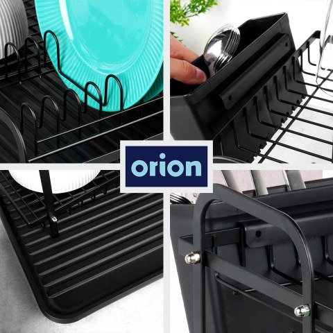 Suszarka do naczyń na naczynia stojąca czarna dwupoziomowa RADKA 42.5x32x29cm ORION 155212