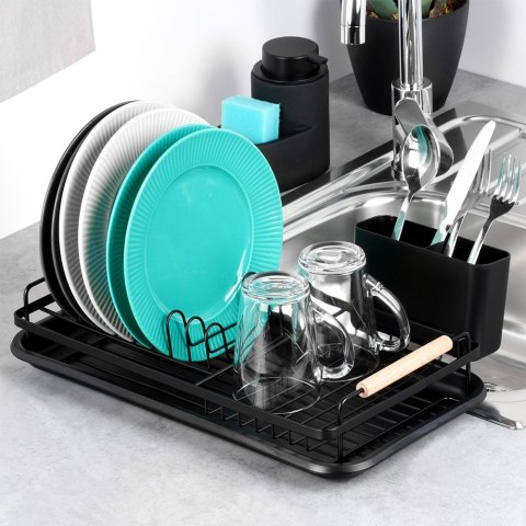 Suszarka do naczyń na naczynia stojąca metalowa czarna RADKA 43x23.5x9.5cm ORION 155211