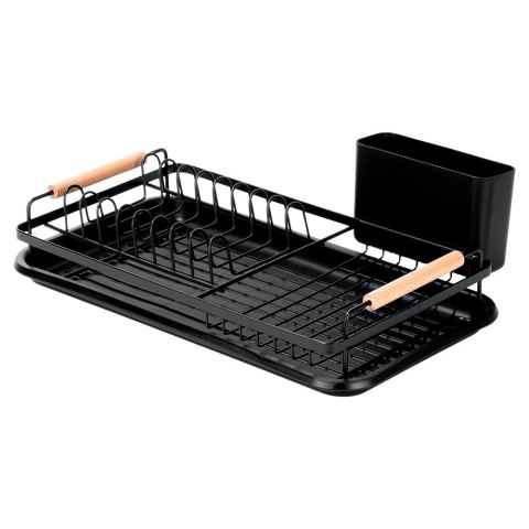 Suszarka do naczyń na naczynia stojąca metalowa czarna RADKA 43x23.5x9.5cm ORION 155211