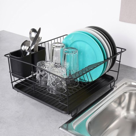 Suszarka do naczyń na naczynia stojąca na blat czarna 40x33x17cm VILDE 229095