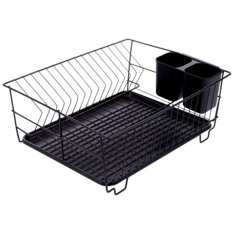 Suszarka do naczyń na naczynia stojąca na blat czarna 40x33x17cm VILDE 229095