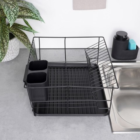 Suszarka do naczyń na naczynia stojąca na blat czarna 40x33x17cm VILDE 229095