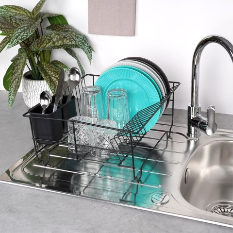 Suszarka do naczyń na naczynia stojąca na blat czarna 40x33x17cm VILDE 229095