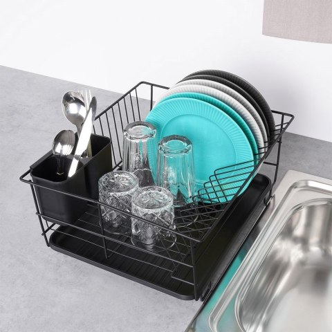 Suszarka do naczyń na naczynia stojąca na blat czarna 40x33x17cm VILDE 229095