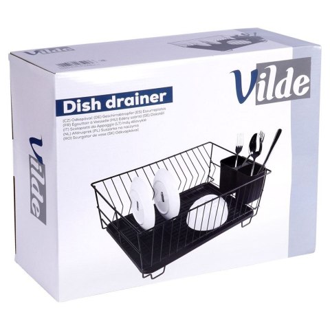 Suszarka do naczyń na naczynia stojąca na blat czarna 40x33x17cm VILDE 229095