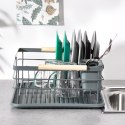 Suszarka do naczyń na naczynia stojąca na blat szara 42.5x32x14.5cm VILDE 229125