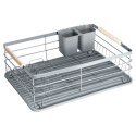 Suszarka do naczyń na naczynia stojąca na blat szara 42.5x32x14.5cm VILDE 229125