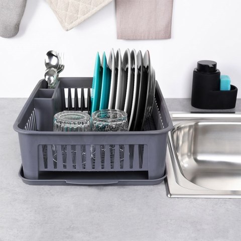 Suszarka do naczyń na naczynia stojąca plastikowa szara 43.5x32x12cm ORION 155210