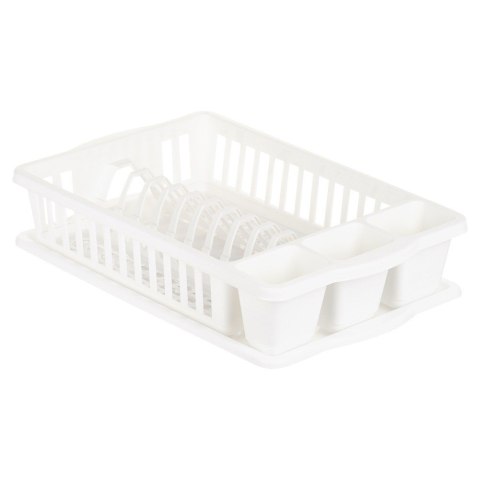 Suszarka do naczyń plastikowa na naczynia stojąca biała 39.5x26x8.5cm VILDE 229178