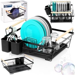 Suszarka do suszenia naczyń na naczynia stojąca czarna metalowa 45x33x18cm VILDE 229188