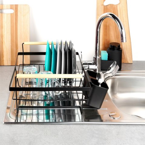 Suszarka do suszenia naczyń na naczynia stojąca czarna metalowa 45x33x18cm VILDE 229188