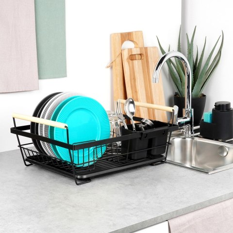 Suszarka do suszenia naczyń na naczynia stojąca czarna metalowa 45x33x18cm VILDE 229188