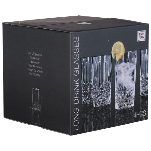 Szklanki do napojów zimnych 260ml 4 szt zestaw szklanek komplet ATMÓS FERA 124323