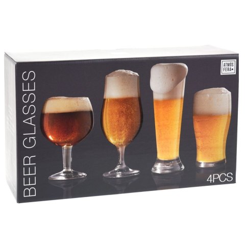 Szklanki do piwa zestaw szklanek komplet 4 sztuki różne rodzaje ATMÓS FERA 124134