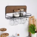 Wieszak na kieliszki kubki filiżanki ścienny półka uchwyt 48x12x20cm BISTRO VILDE 229102