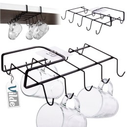 Wieszak uchwyt na kubki filiżanki organizer metalowy czarny VILDE 229092