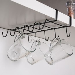 Wieszak uchwyt na kubki filiżanki organizer metalowy czarny VILDE 229092