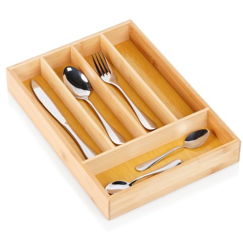 Wkład na sztućce do szuflady szuflad organizer bambusowy 25x35cm VILDE 229199