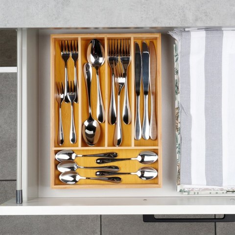 Wkład na sztućce do szuflady szuflad organizer bambusowy 25x35cm VILDE 229199