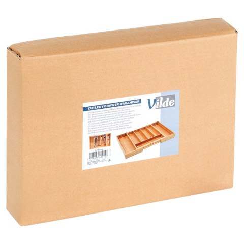 Wkład na sztućce do szuflady szuflad organizer rozsuwany bambusowy 28-45x33.5cm VILDE 229196