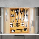 Wkład na sztućce do szuflady szuflad organizer rozsuwany bambusowy 35.5-54.5x45.5cm VILDE 229200