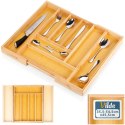Wkład na sztućce do szuflady szuflad organizer rozsuwany bambusowy 35.5-54.5x45.5cm VILDE 229200