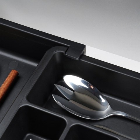 Wkład na sztućce do szuflady szuflad organizer rozsuwany czarny 33-56.5x37.5cm VILDE 229130