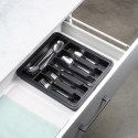 Wkład na sztućce do szuflady szuflad organizer rozsuwany czarny 33-56.5x37.5cm VILDE 229130