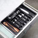Wkład na sztućce do szuflady szuflad organizer rozsuwany czarny 33-56.5x37.5cm VILDE 229130