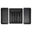Wkład na sztućce do szuflady szuflad organizer rozsuwany czarny 33-56.5x37.5cm VILDE 229130
