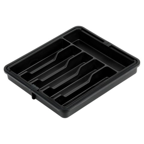 Wkład na sztućce do szuflady szuflad organizer rozsuwany czarny 33-56.5x37.5cm VILDE 229130