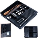 Wkład na sztućce do szuflady szuflad organizer rozsuwany czarny 40x31cm VILDE 229145