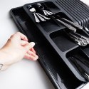 Wkład na sztućce do szuflady szuflad organizer rozsuwany czarny 40x31cm VILDE 229145