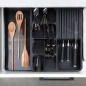 Wkład na sztućce do szuflady szuflad organizer rozsuwany czarny 40x31cm VILDE 229145
