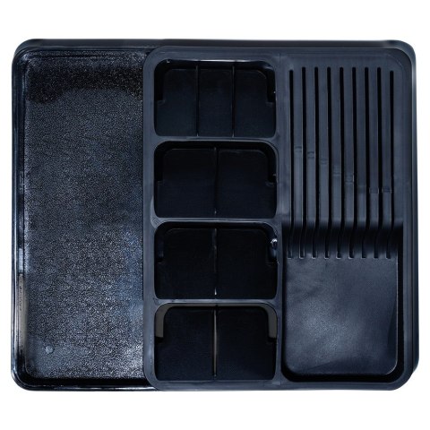 Wkład na sztućce do szuflady szuflad organizer rozsuwany czarny 40x31cm VILDE 229145
