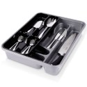 Wkład na sztućce do szuflady szuflad organizer szary 39x30.5cm VILDE 229053-S